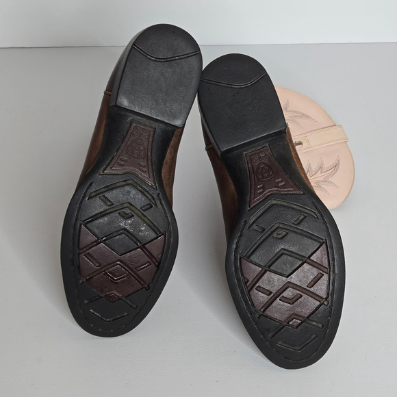 Ariat Pink Brown Women Heritage Stockman Distressed Western Boots 29420 Sz 7C - Picture 6 of 10